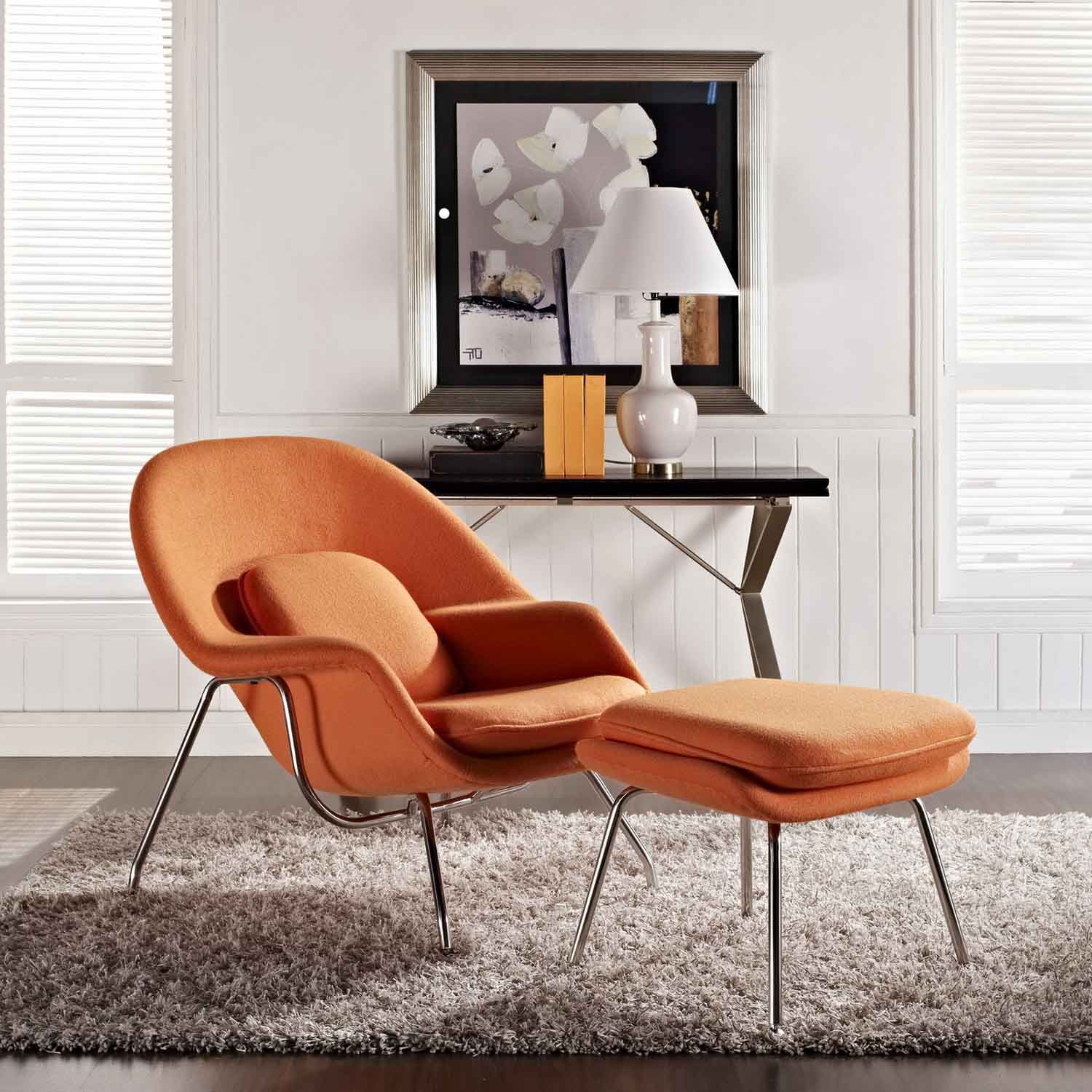 Оранжевые кресла Minotti
