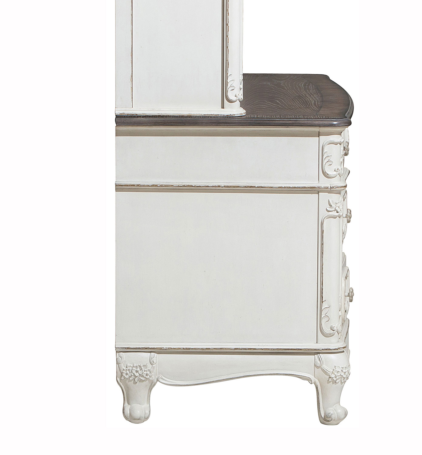 Homelegance Cinderella Writing Desk - Antique White with Gray Rub-Through