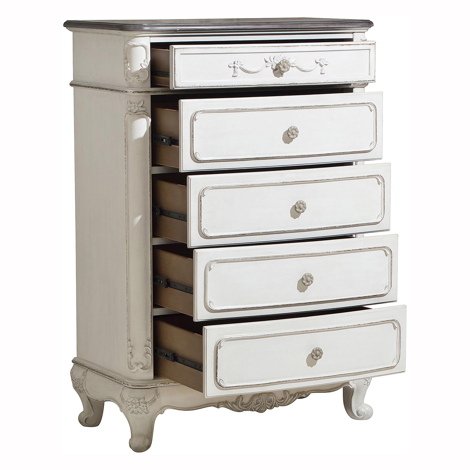 Homelegance Cinderella Chest - Antique White with Gray Rub-Through