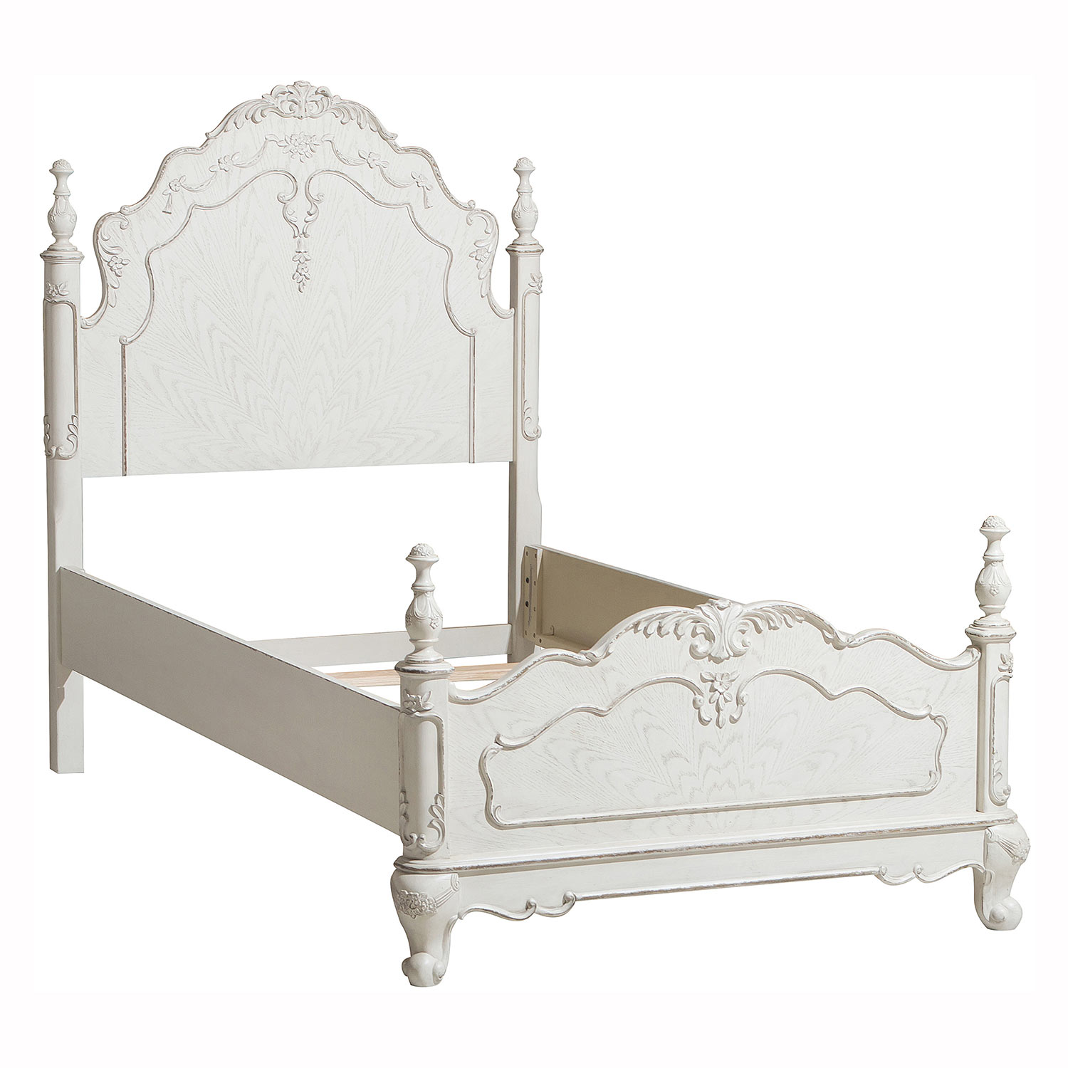 Homelegance Cinderella Bed - Antique White with Gray Rub-Through