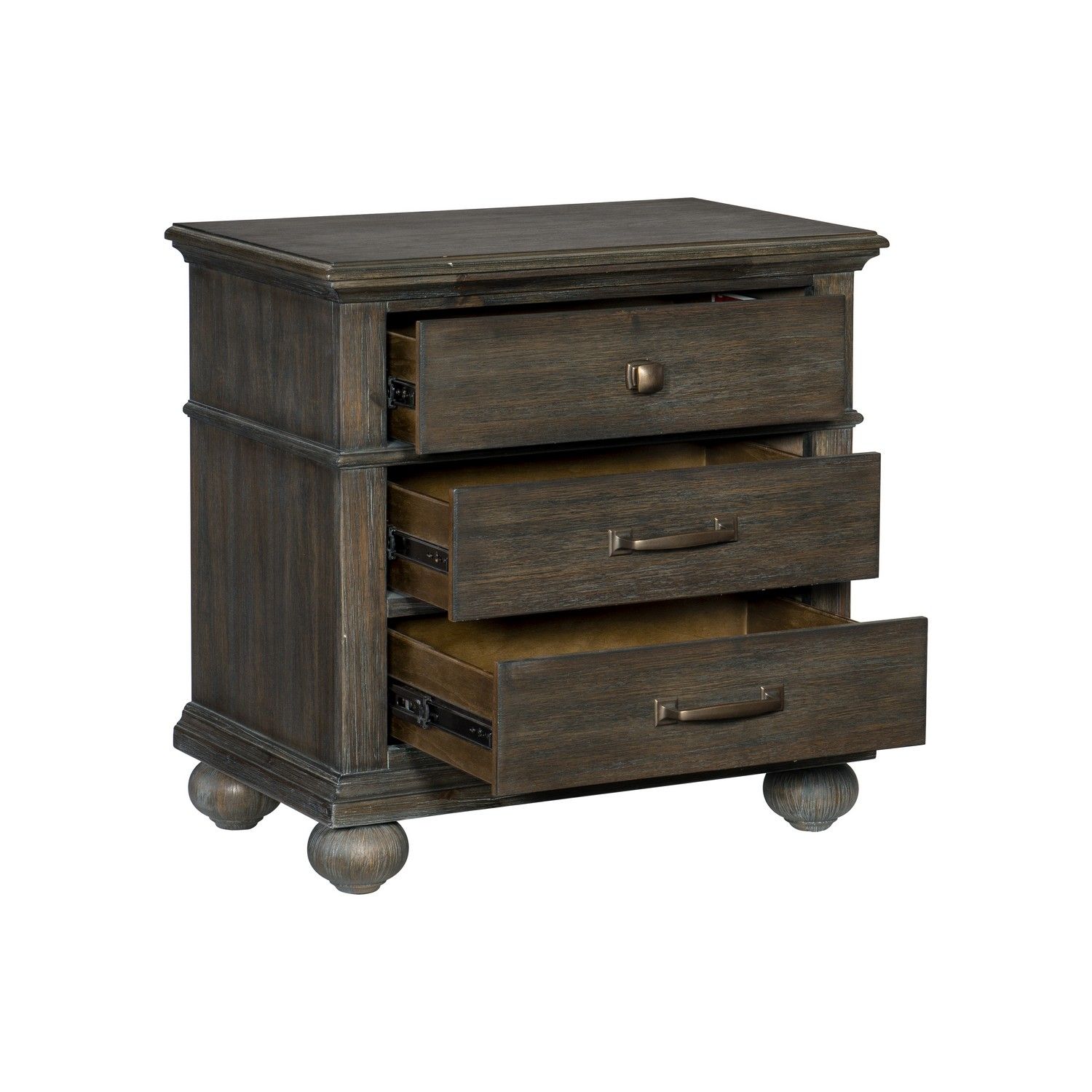 Homelegance Motsinger Night Stand - Wire-brushed Rustic Brown