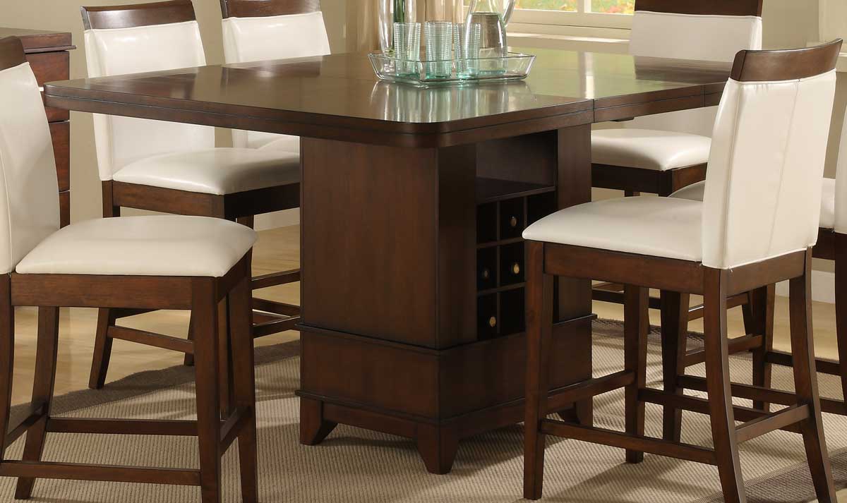 Homelegance Elmhurst Counter Height Table with Wine Storage