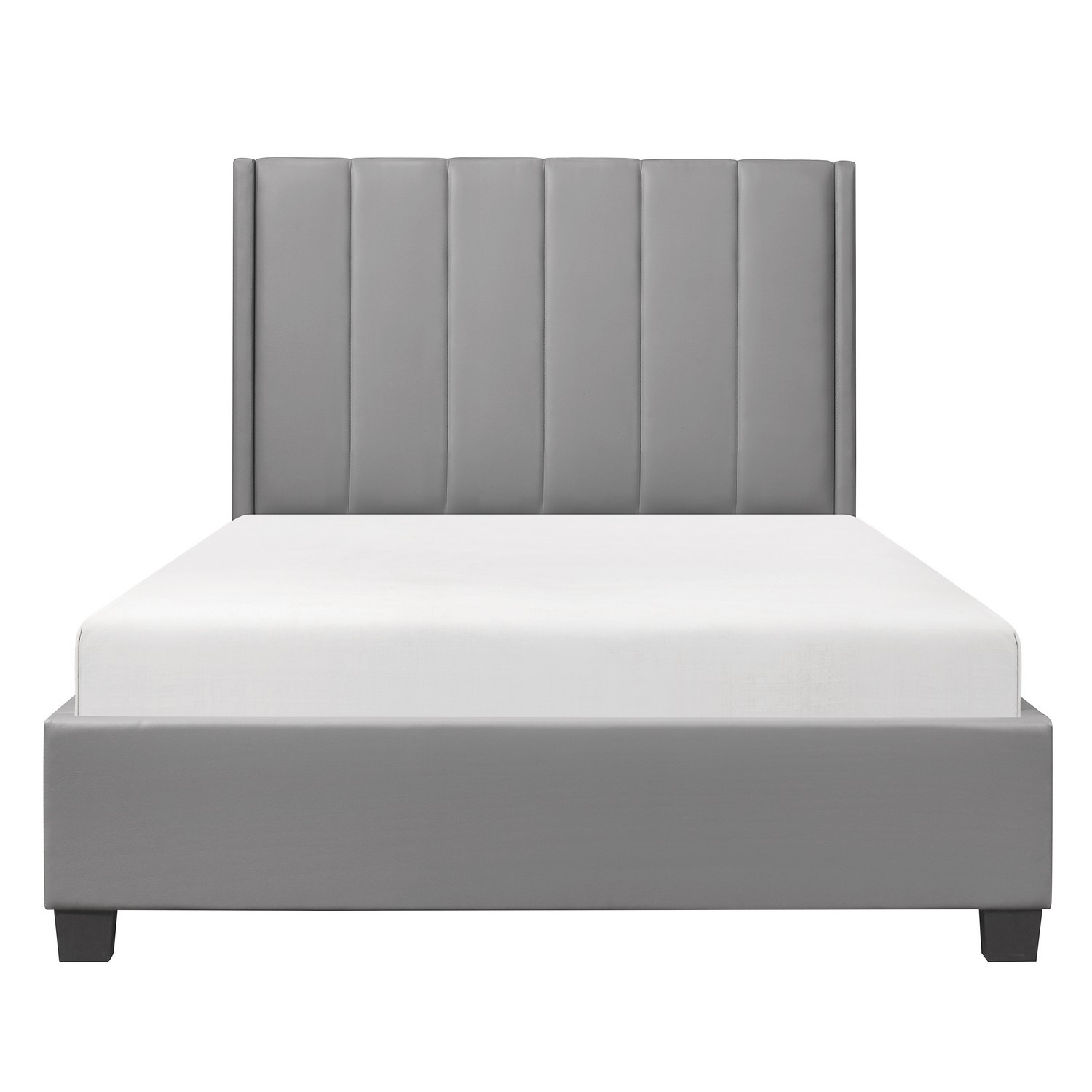 Homelegance Anson Channel Tufted Platform Bed - Neutral Gray