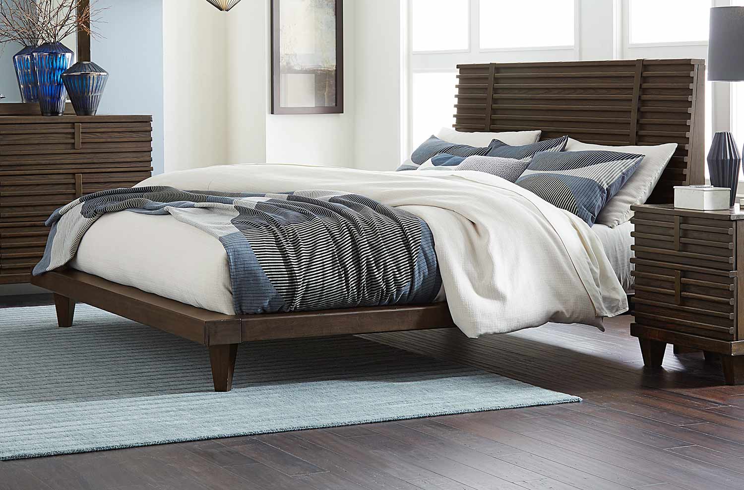 Homelegance Ridgewood Platform Bed - Rustic Burnished Oak 1600-1 At 