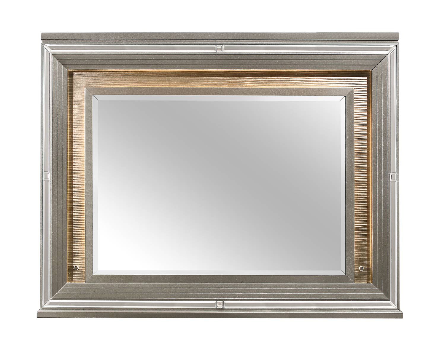 Homelegance Tamsin Mirror with LED Lighting - Silver-Gray Metallic