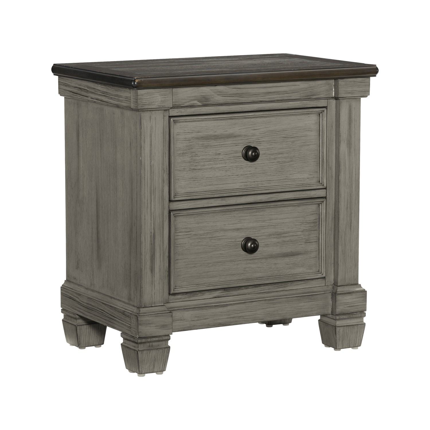 Homelegance Weaver Night Stand - Two-tone : Antique Gray And Coffee