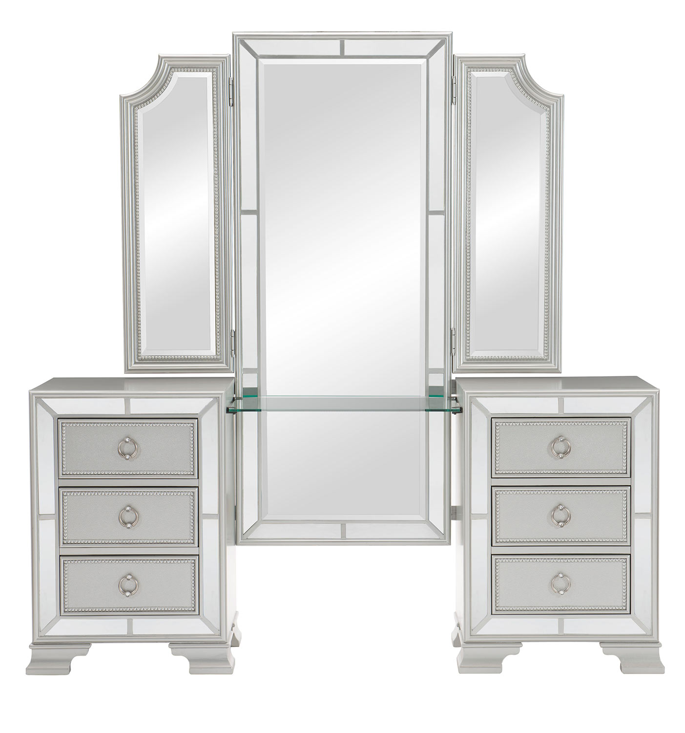 Homelegance Avondale Vanity Dresser with Mirror - Silver