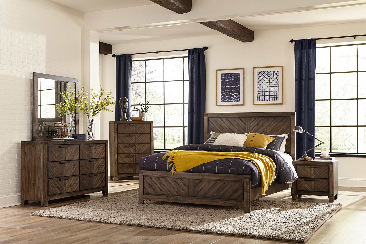 Homelegance Parnell Bedroom Set - Rustic Cherry