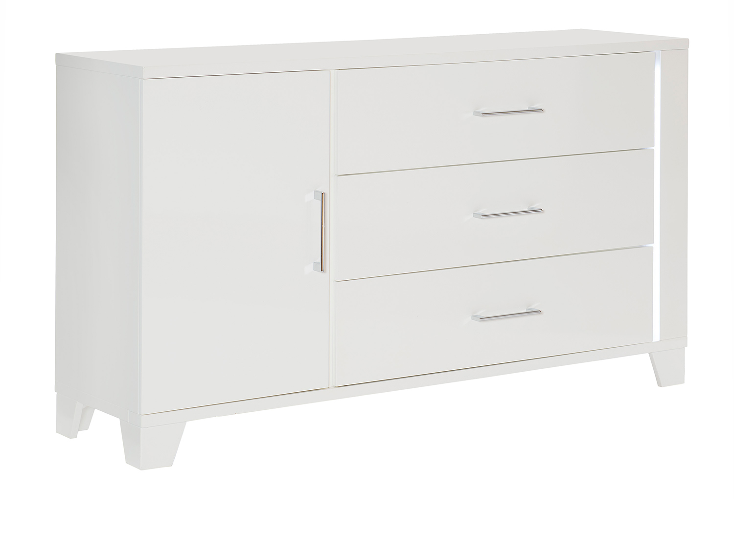 Homelegance Kerren or Keren Dresser with LED Lighting - White High Gloss