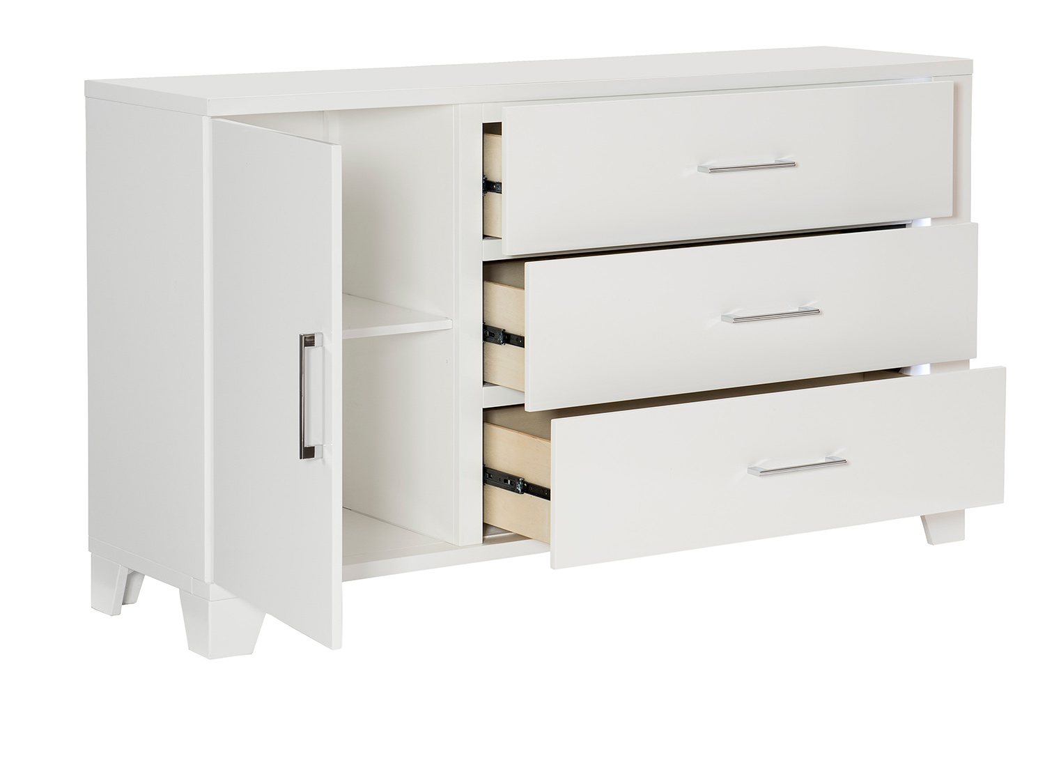 Homelegance Kerren or Keren Dresser with LED Lighting - White High Gloss