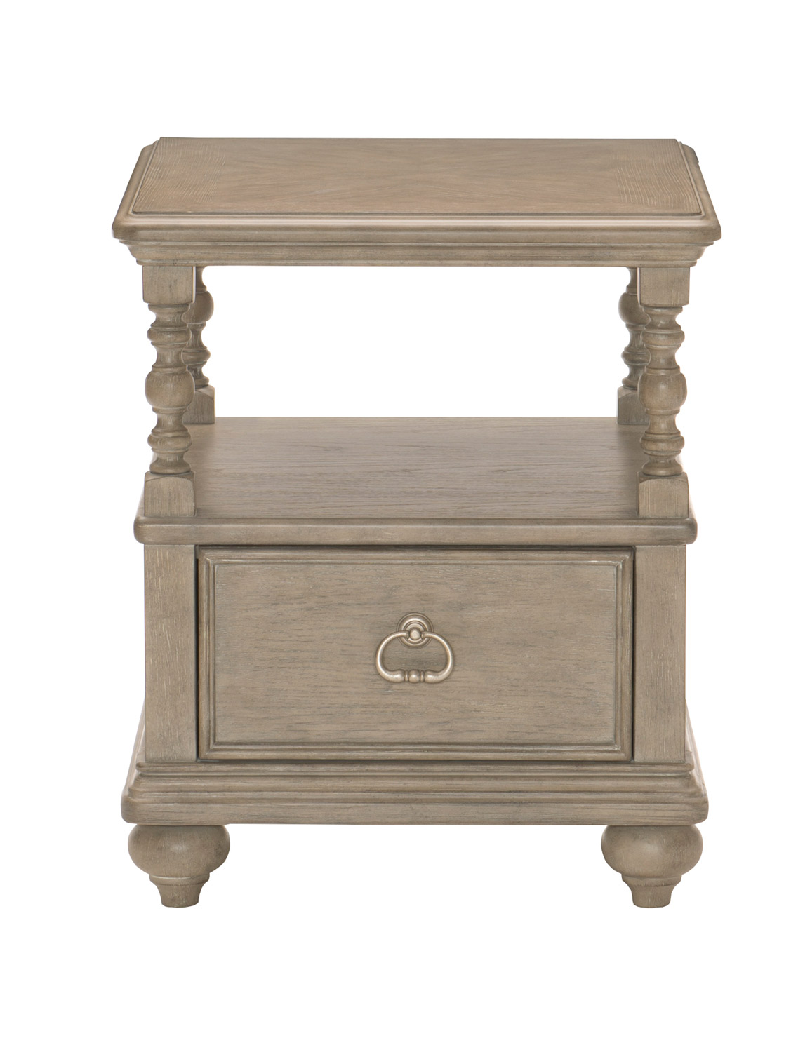 Homelegance Grayling Down End Table with Functional Drawer - Driftwood Gray