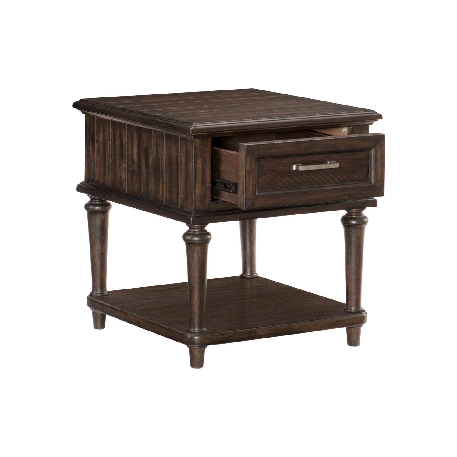 Homelegance Cardano End Table with Functional Drawer - Driftwood Charcoal