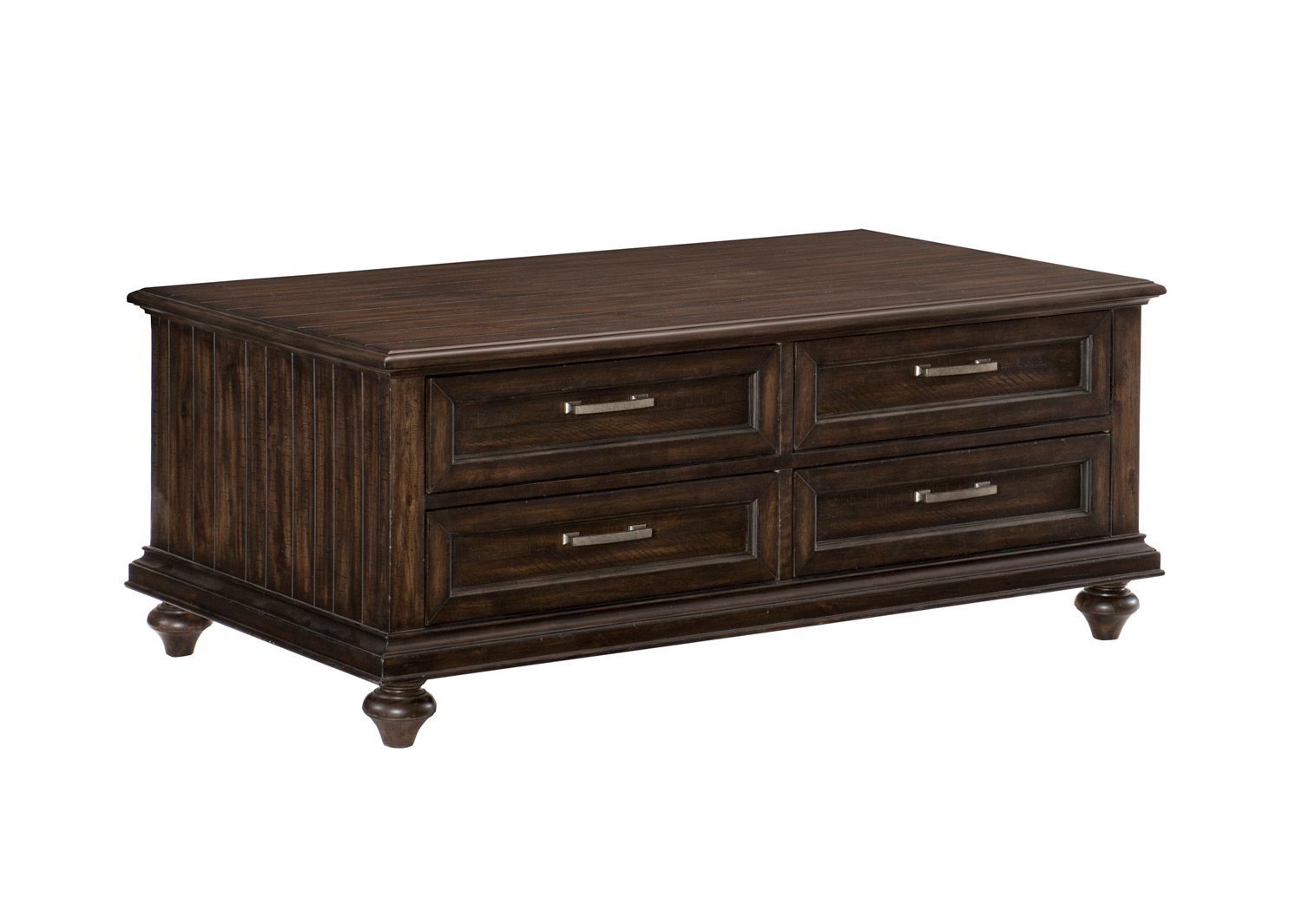 Homelegance Cardano Cocktail Table with Four Functional Drawer - Driftwood Charcoal