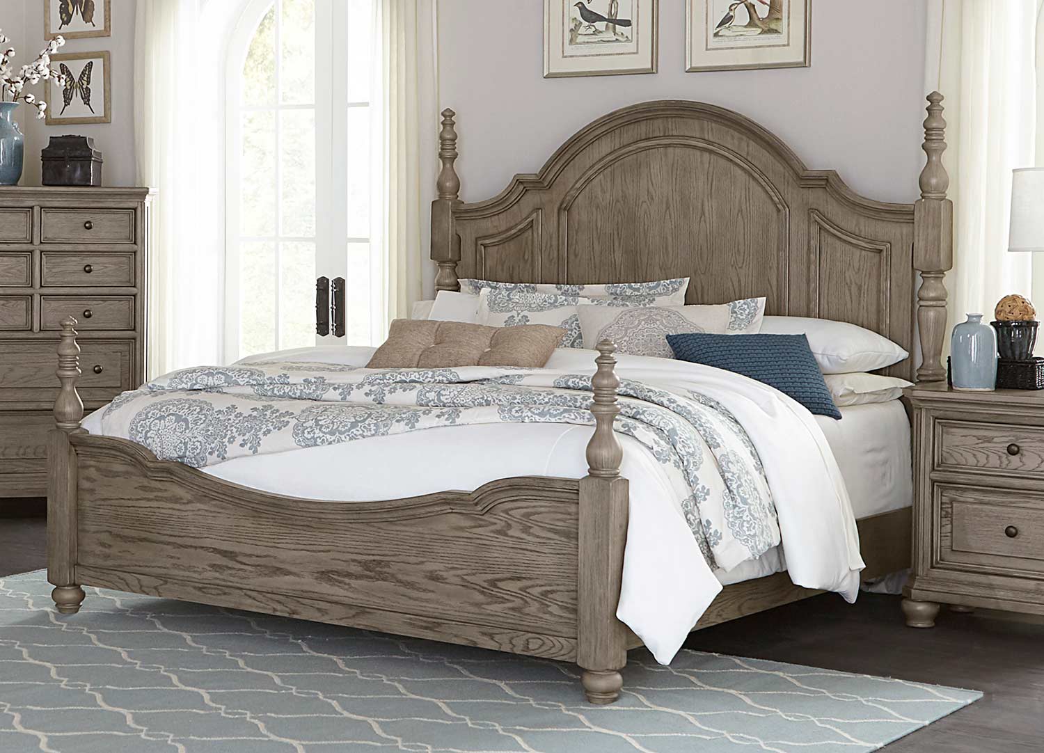 Homelegance Lavonia Poster Bed - Wire-Brushed Homelegance Lavonia Poster Bed - Wire-Brushed