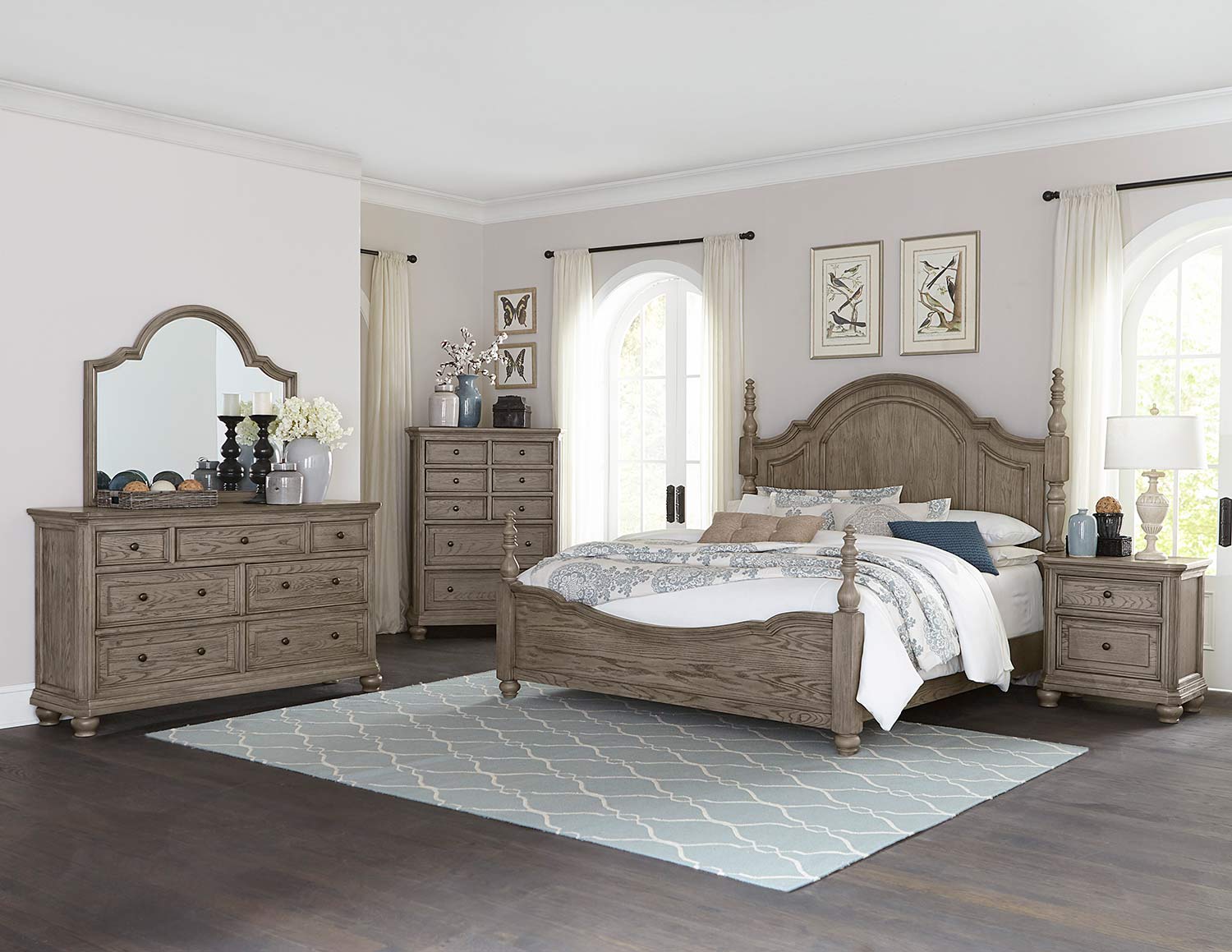 Homelegance Lavonia Poster Bedrom Set - Wire-Brushed Homelegance Lavonia Poster Bedrom Set - Wire-Brushed