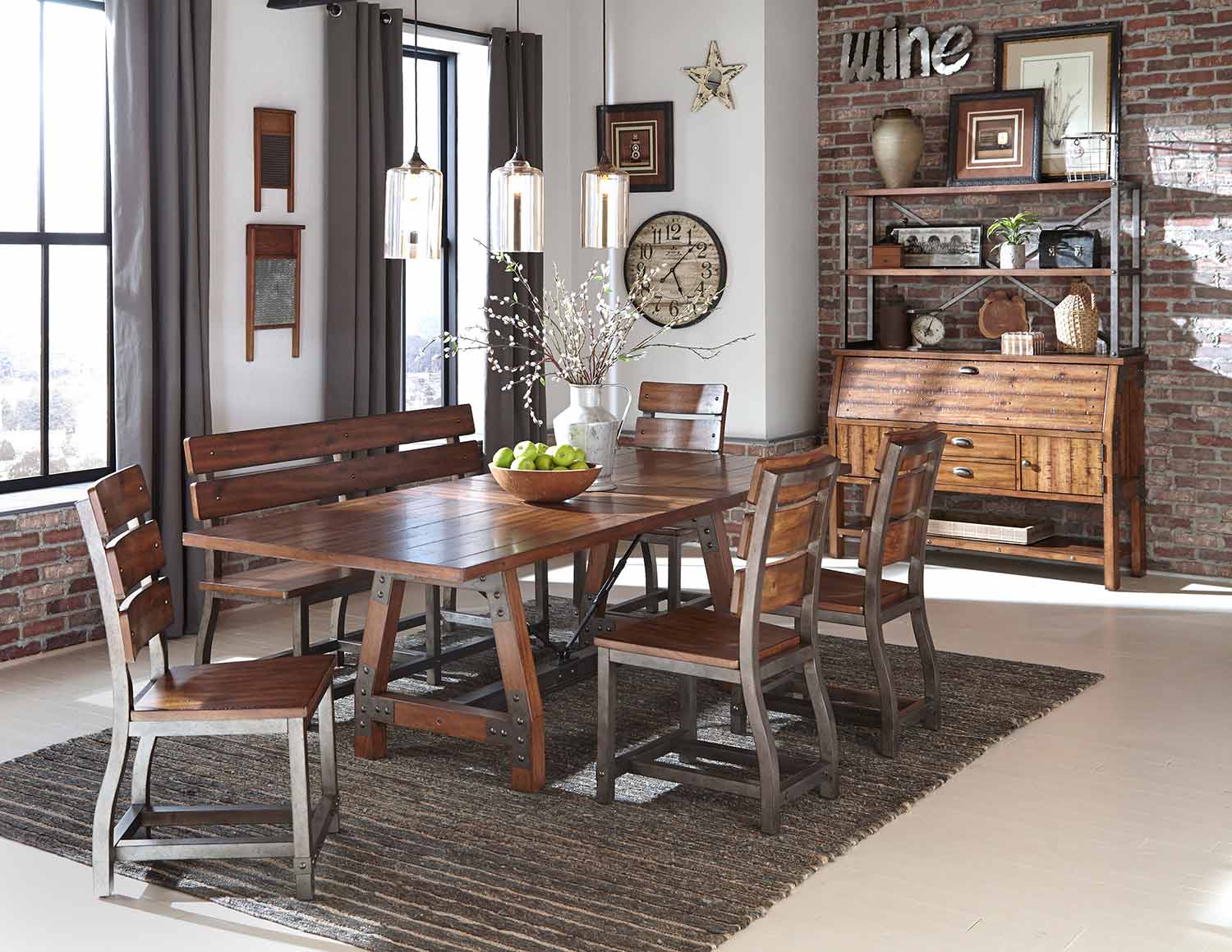 Homelegance Holverson Dining Set - Rustic Brown