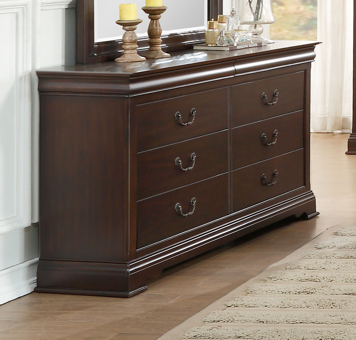 Homelegance Clematis Dresser - Cherry Homelegance Clematis Dresser - Cherry