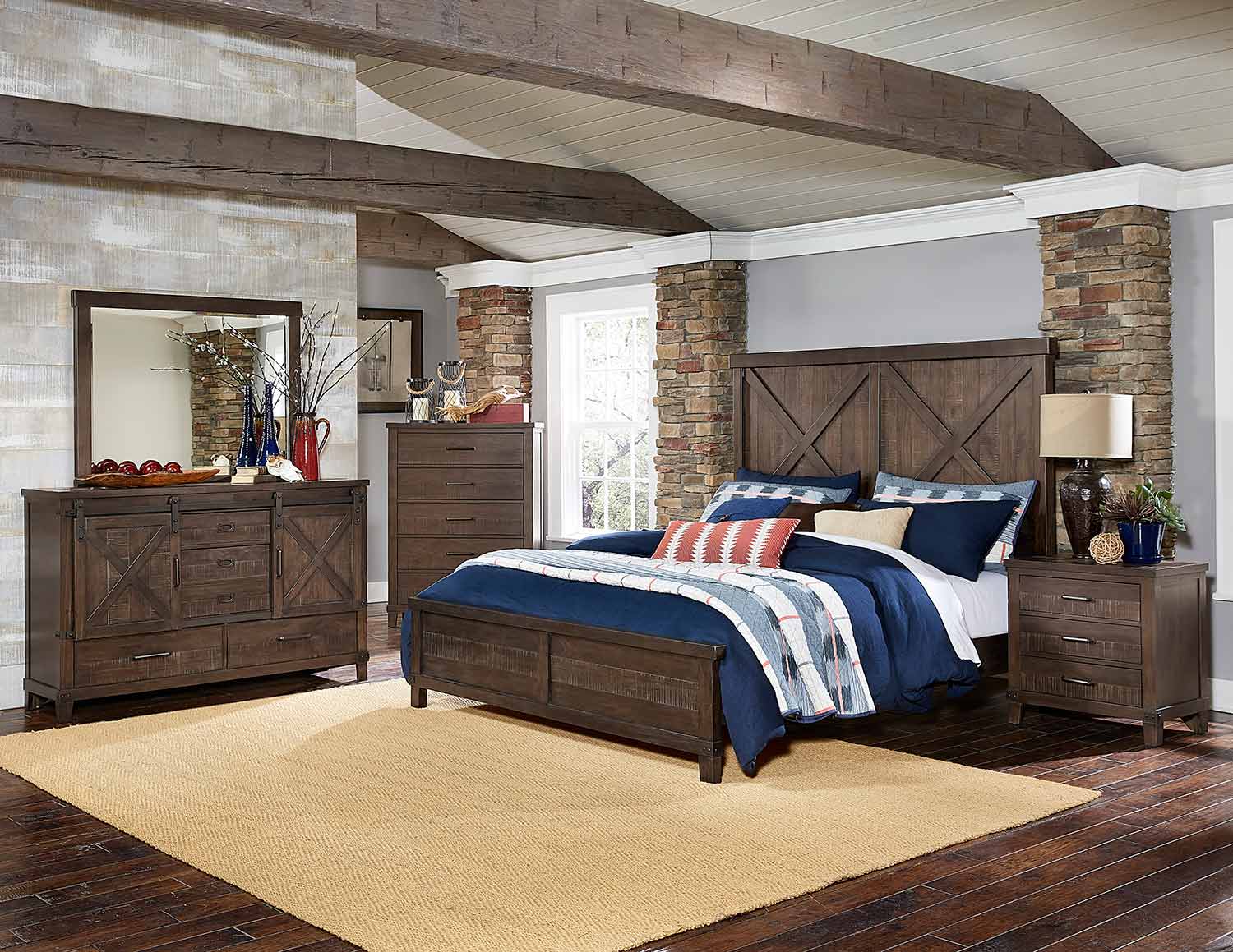 Homelegance Hill Creek Panel Bedroom Set - Rustic Brown Homelegance Hill Creek Panel Bedroom Set - Rustic Brown
