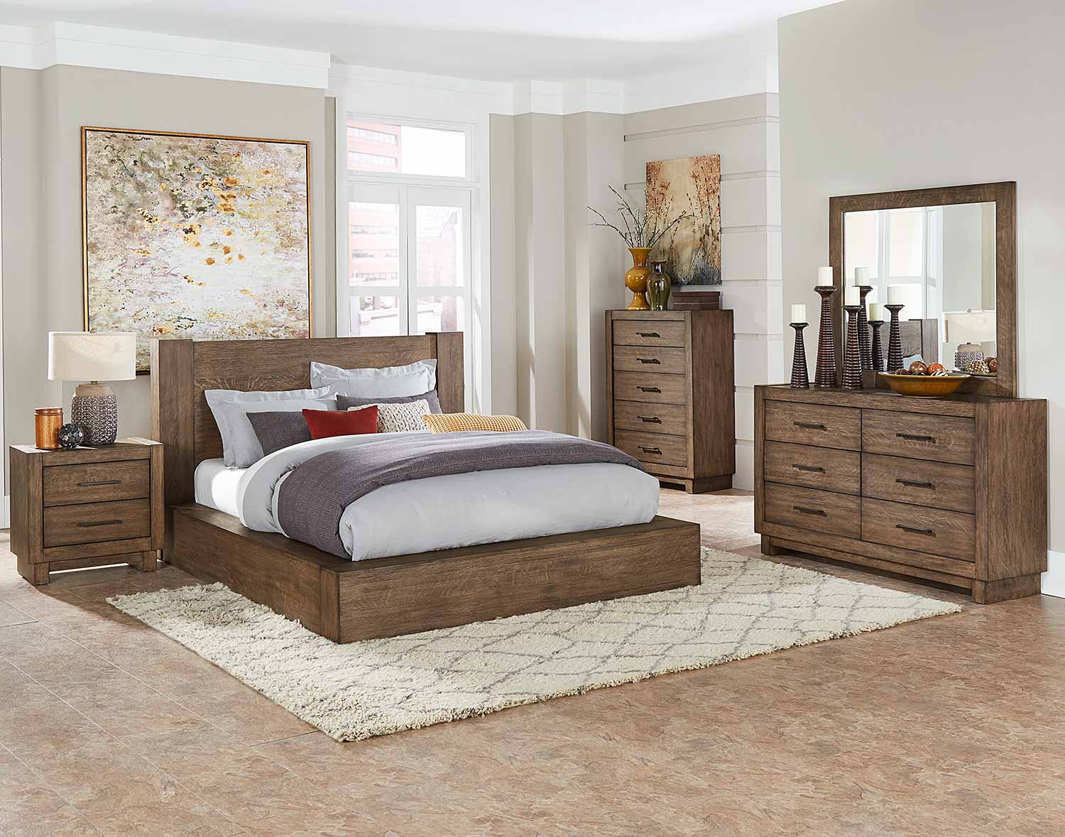 Homelegance Korlan Platform Bedroom Set - Brown Oak Homelegance Korlan Platform Bedroom Set - Brown Oak
