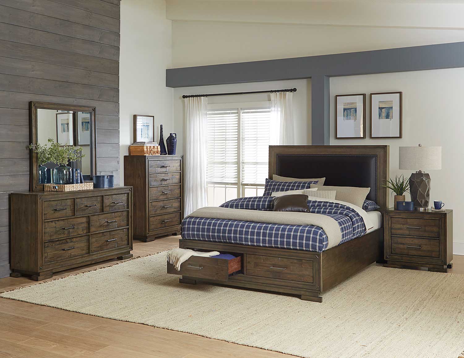 Homelegance Griffon Platform Storage Bedroom Set - Antique Brown Homelegance Griffon Platform Storage Bedroom Set - Antique Brown