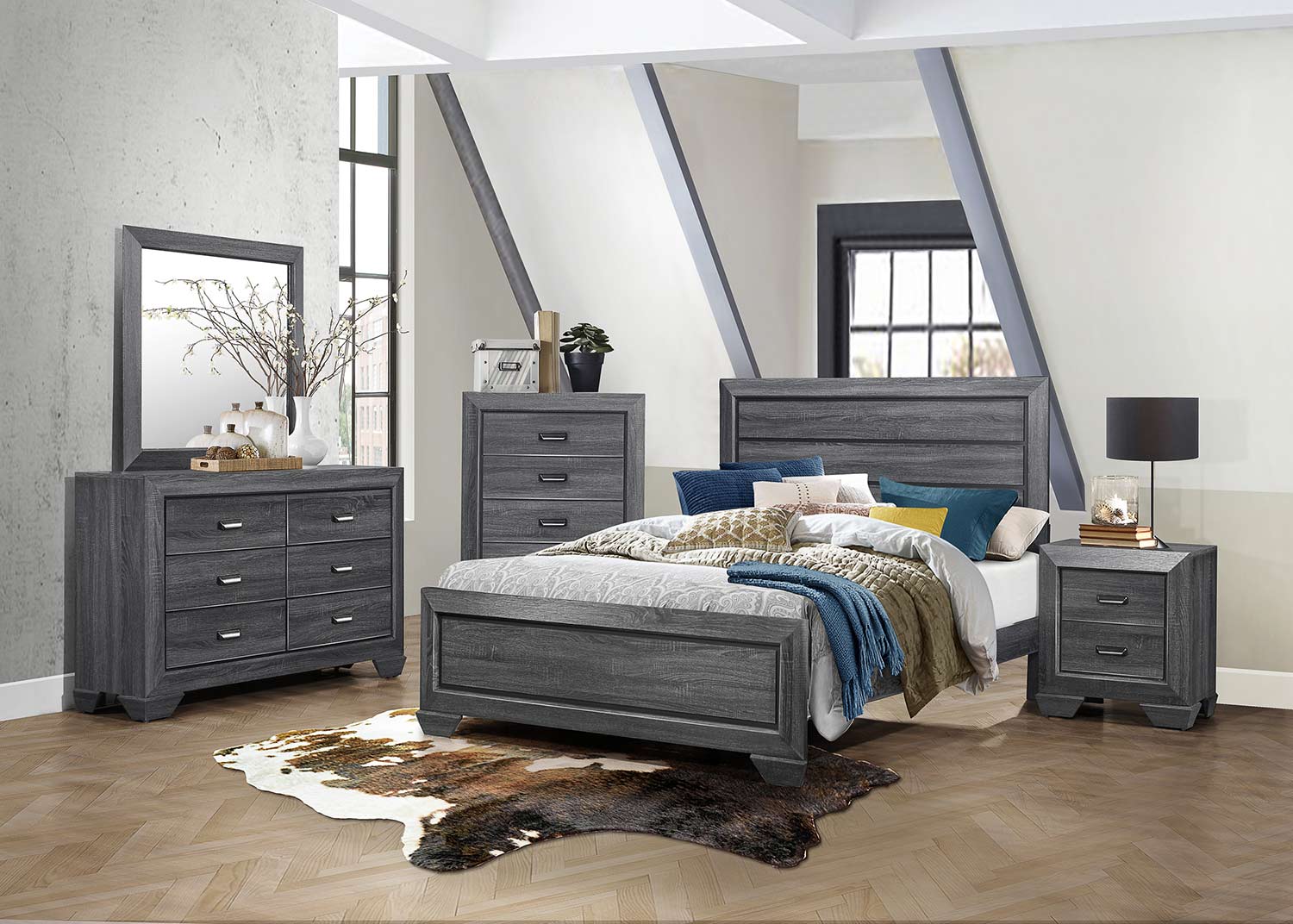 Homelegance Beechnut Bedroom Set - Gray 1904GY-BED-SET at Homelement.com