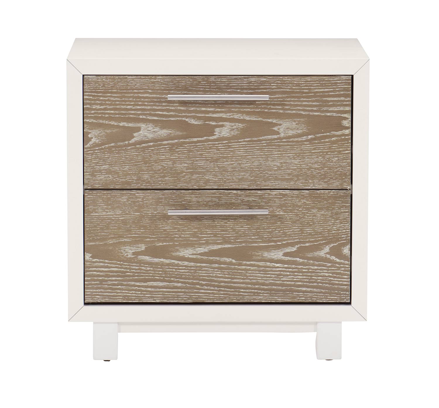 Homelegance Renly Night Stand - Natural Finish of Oak Veneer with White Framing