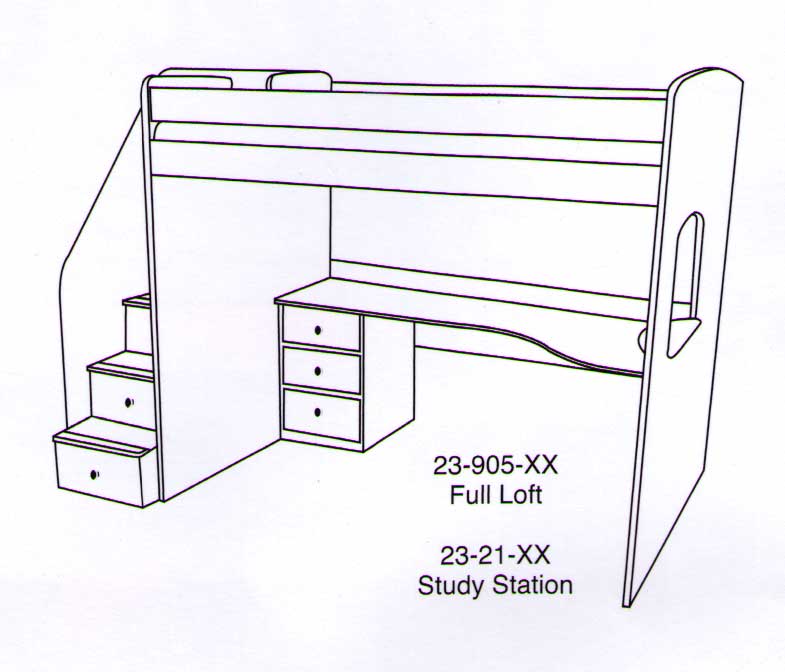 Utica Full Loft with Study StationBerg 239052321 at