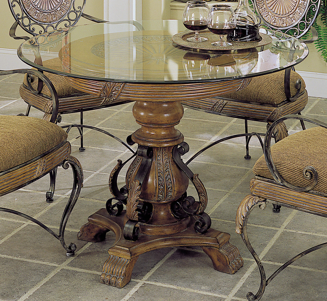 Homelegance Cebu Dining Table with Bevel Glass