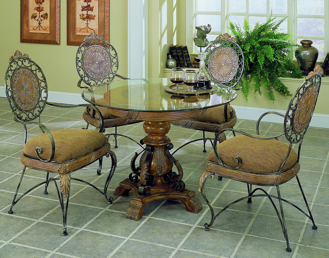 Homelegance Cebu Dining Table with Bevel Glass