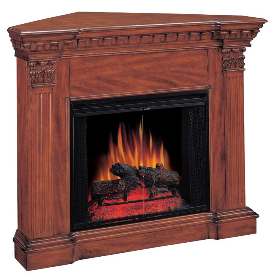 Edinburgh Corner Mahogany Electric Fireplace 28 inch Classic Flame