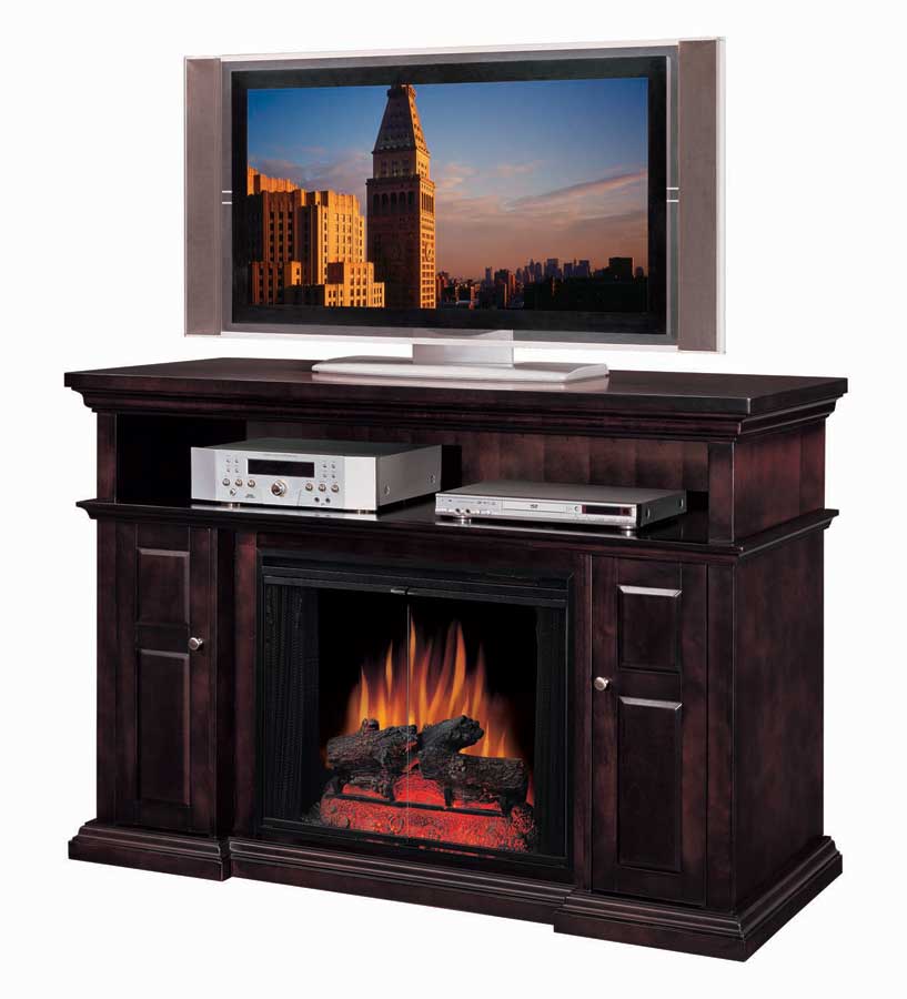 Pasadena Home Theater Brown Espresso Electric Fireplace 28 inch -Classic Flame