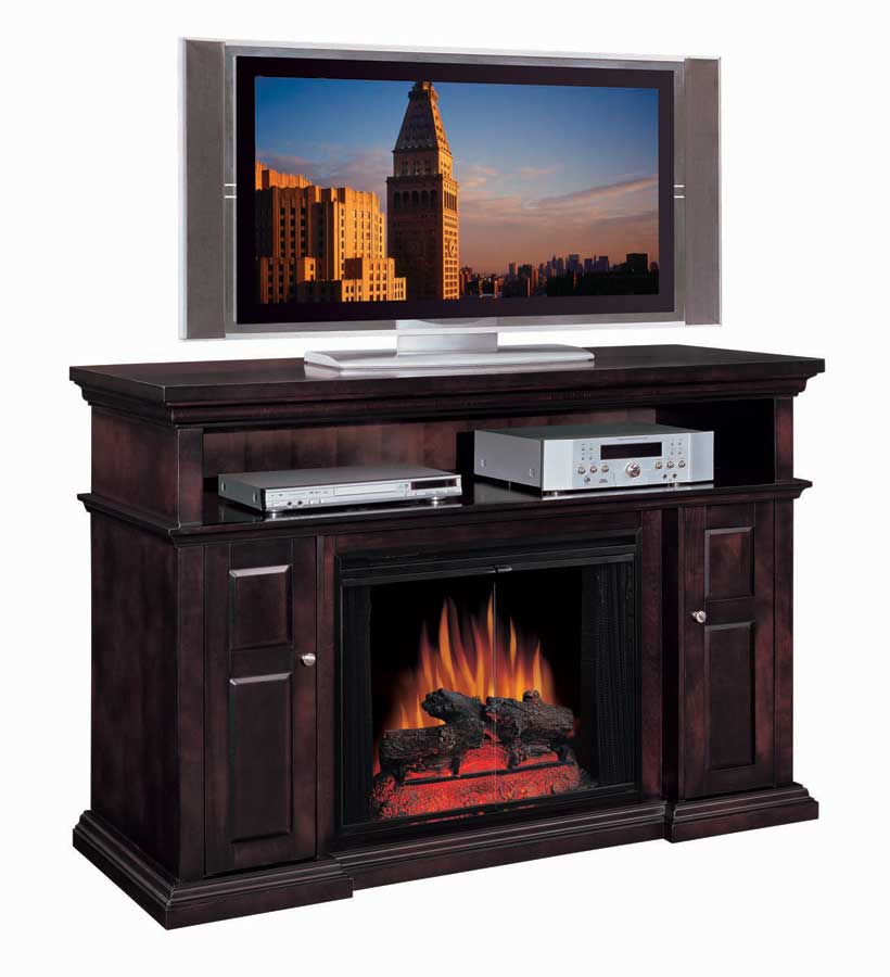 Pasadena Home Theater Brown Espresso Electric Fireplace 28 inch -Classic Flame