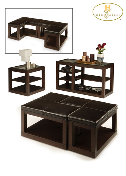Homelegance Frisco Bay L Ottoman Cocktail Table