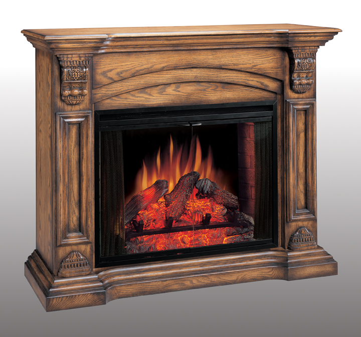 Augusta Antique Oak Electric Fireplace 33 inch-Classic Flame