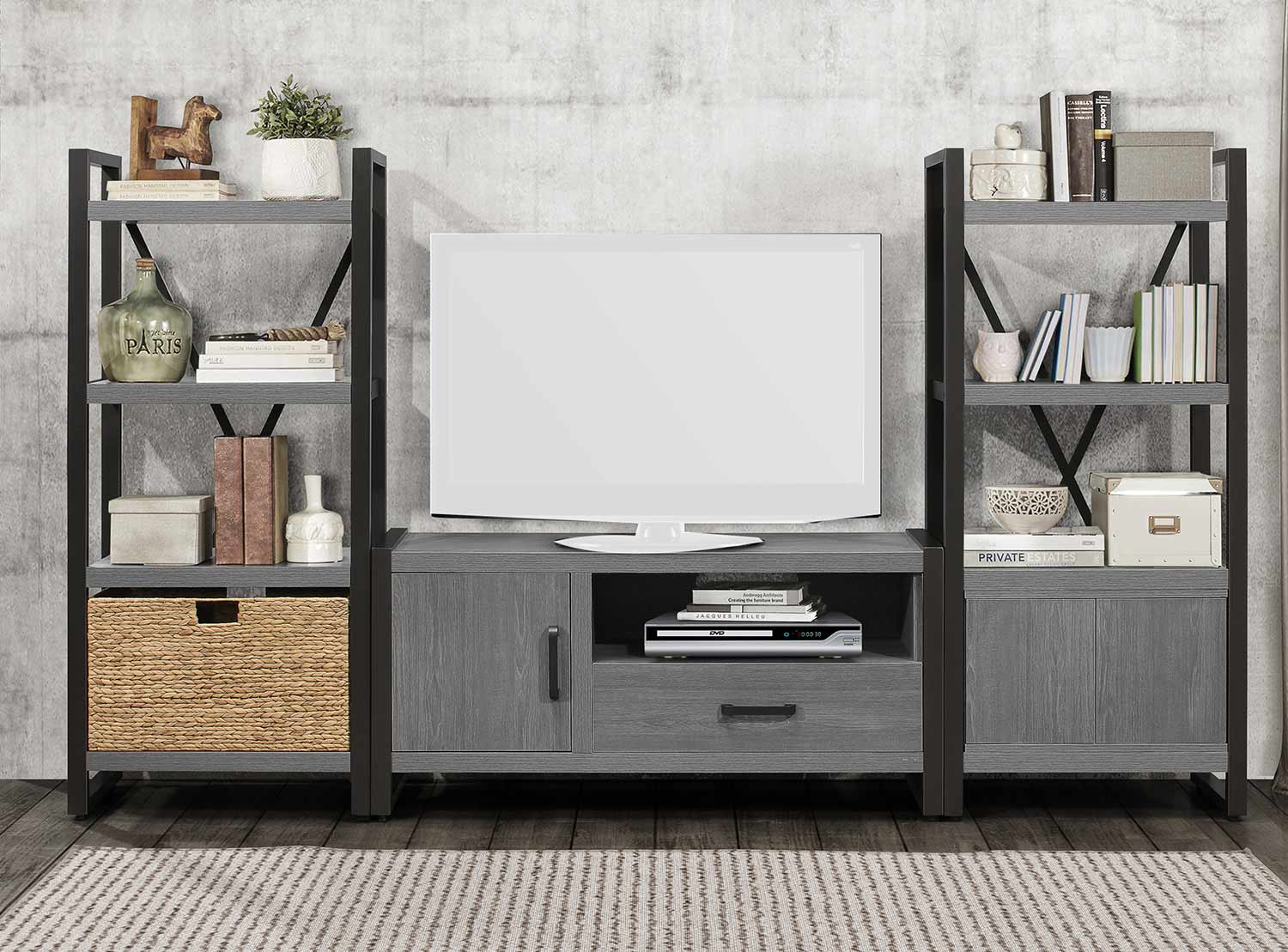 Homelegance Dogue 51-inch Entertainment Center Set - Gunmetal - Gray Homelegance Dogue 51-inch Entertainment Center Set - Gunmetal - Gray