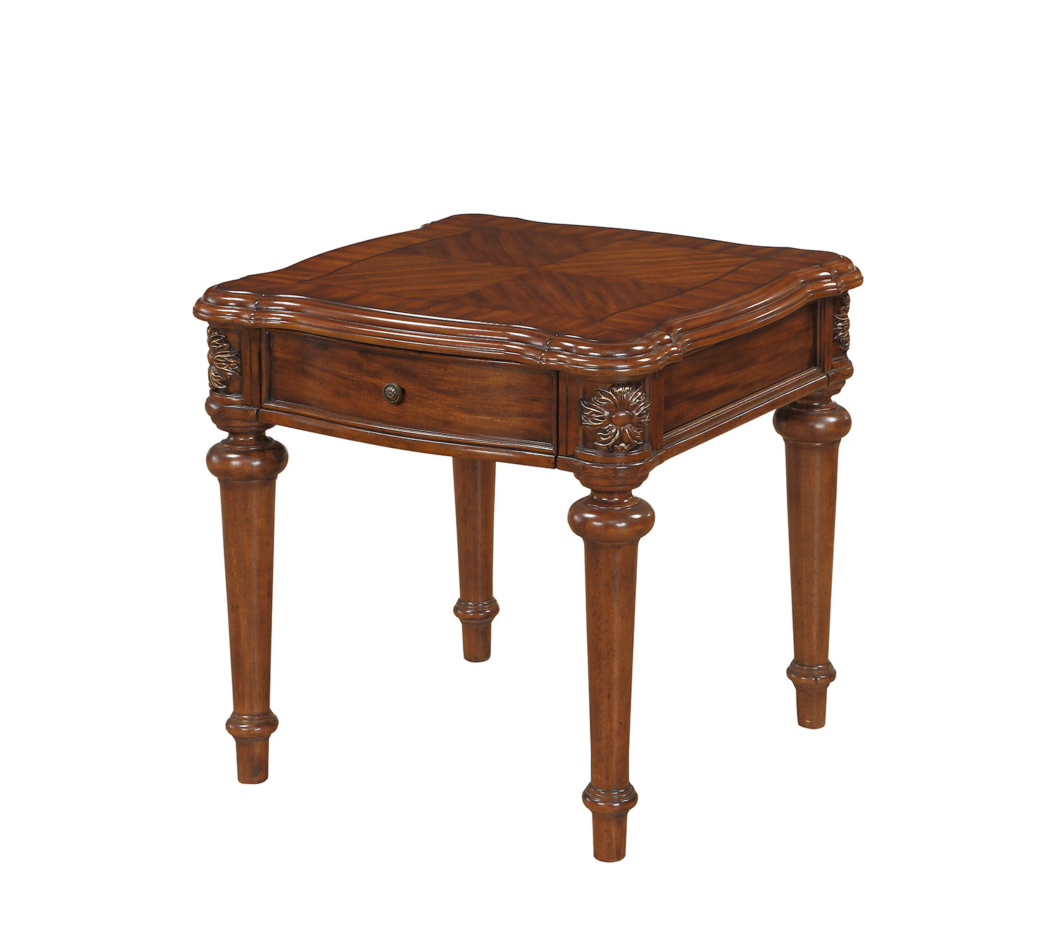 Homelegance Barbary End Table with Functional Drawer - Cherry