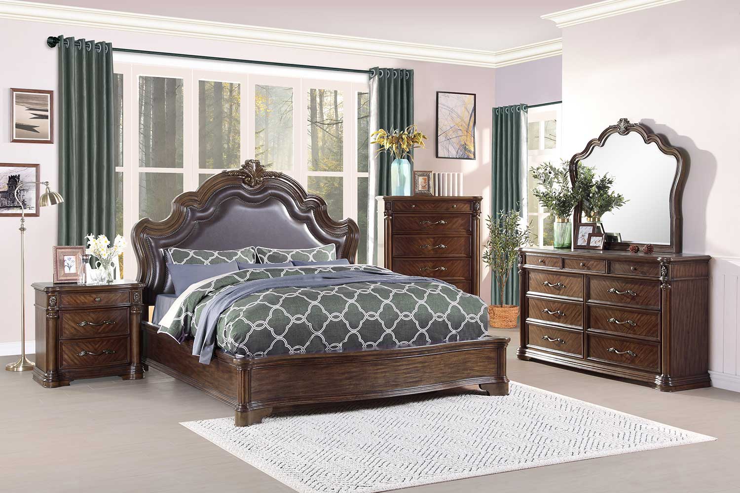 Homelegance Barbary Bedroom Set - Traditional Cherry