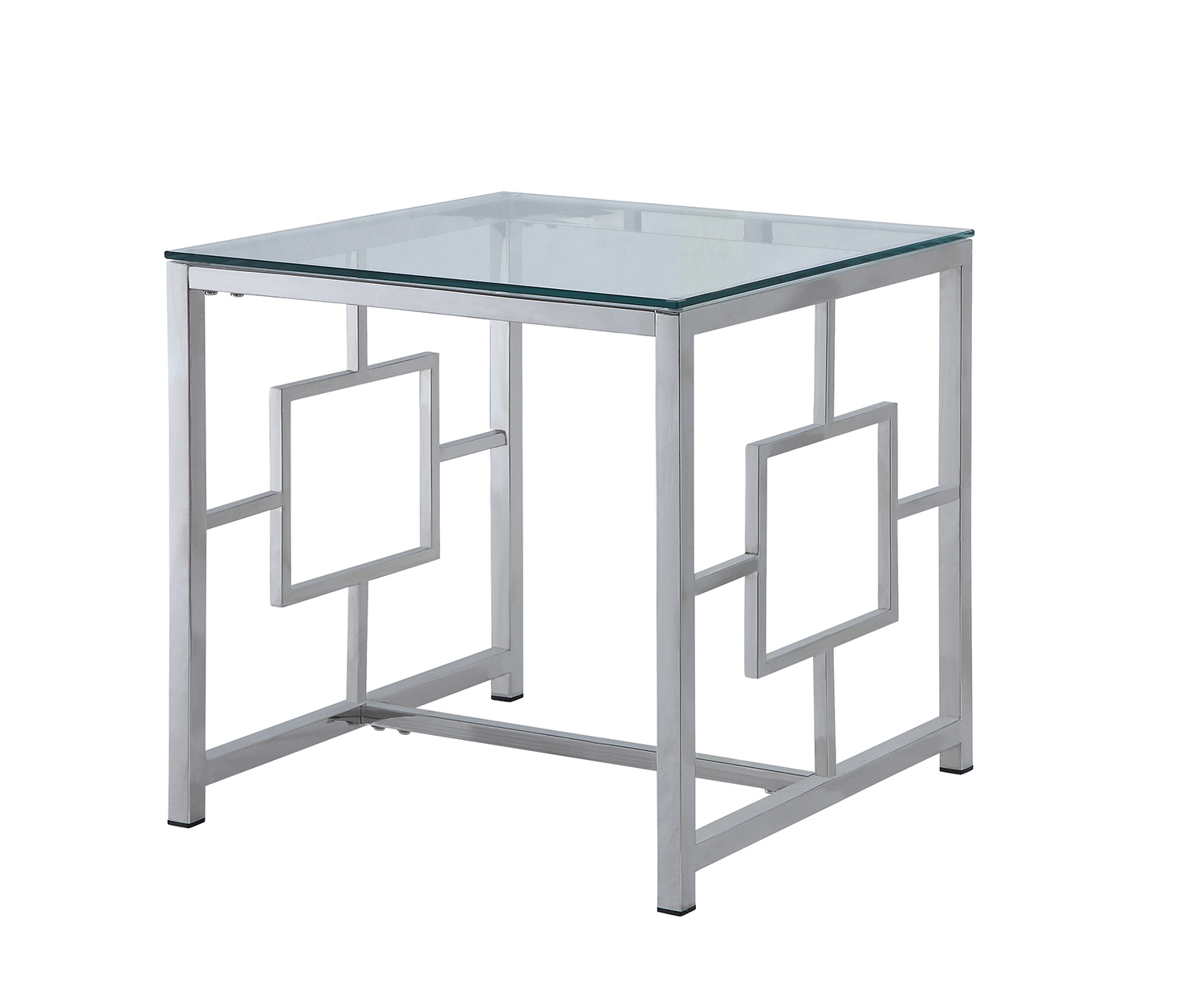 Homelegance Yesenia End Table with Glass Top - Chrome