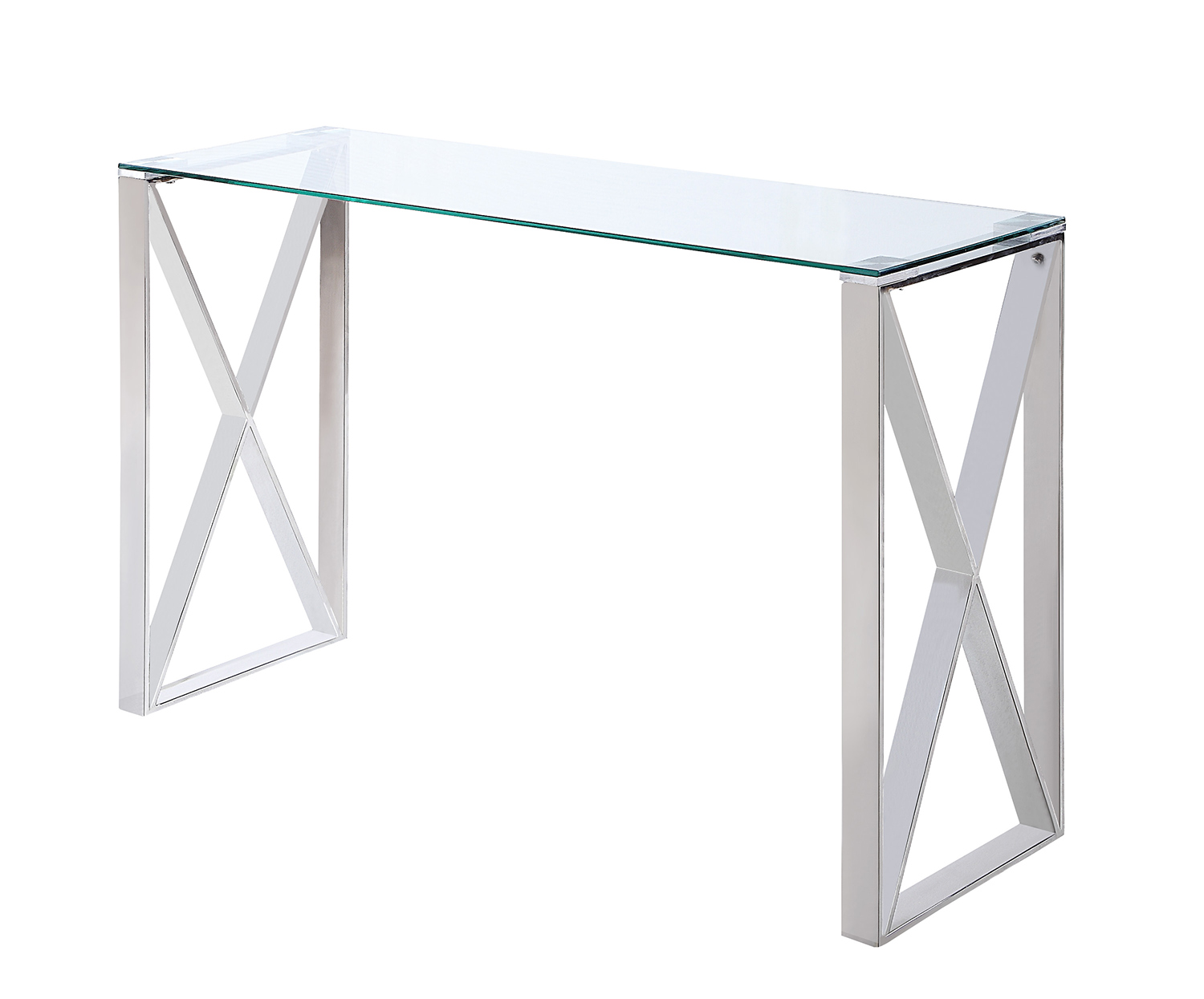 Homelegance Rush Sofa Table with Glass Top - Polished Chrome