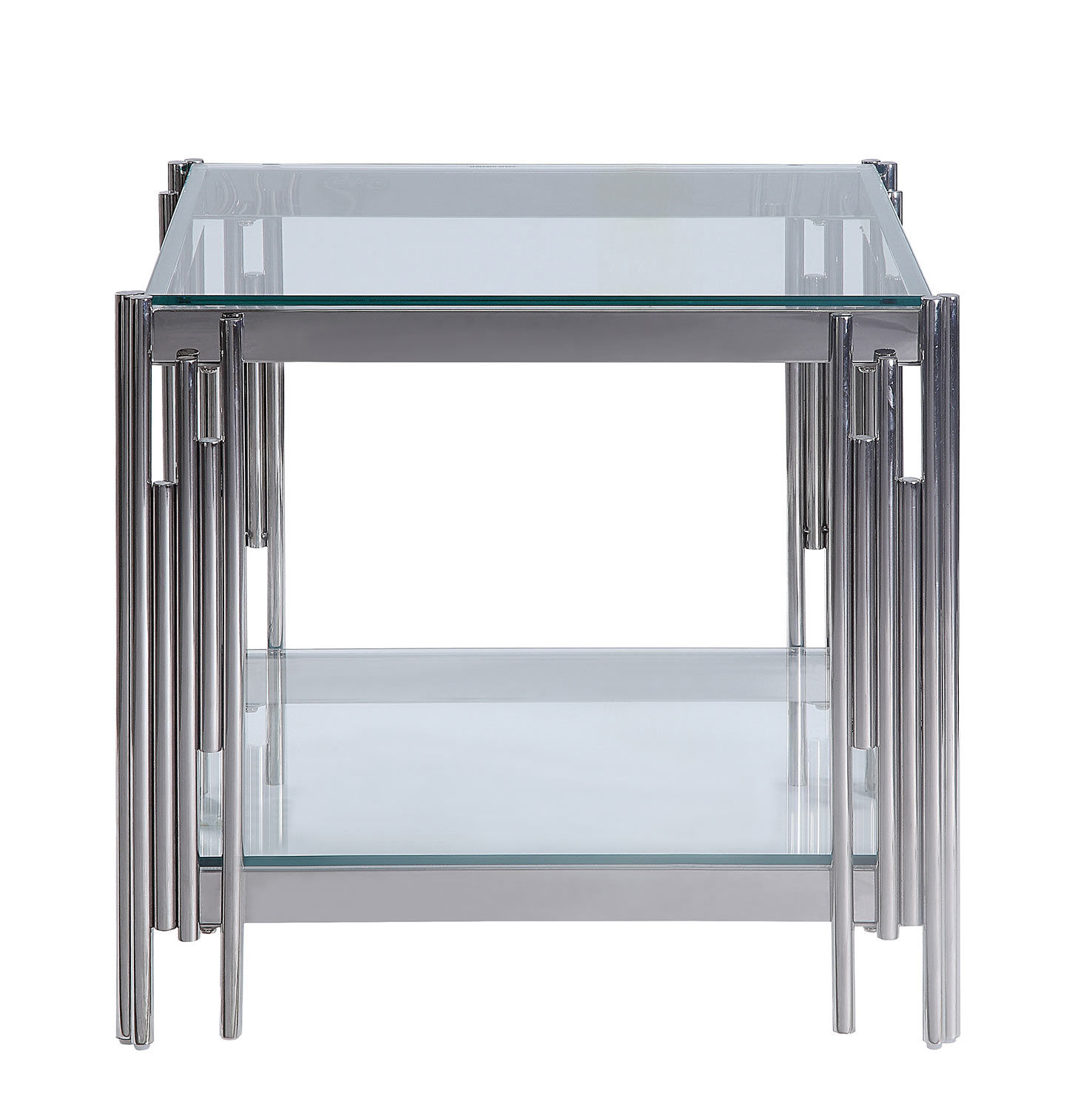 Homelegance Porfirio End Table with Glass Top