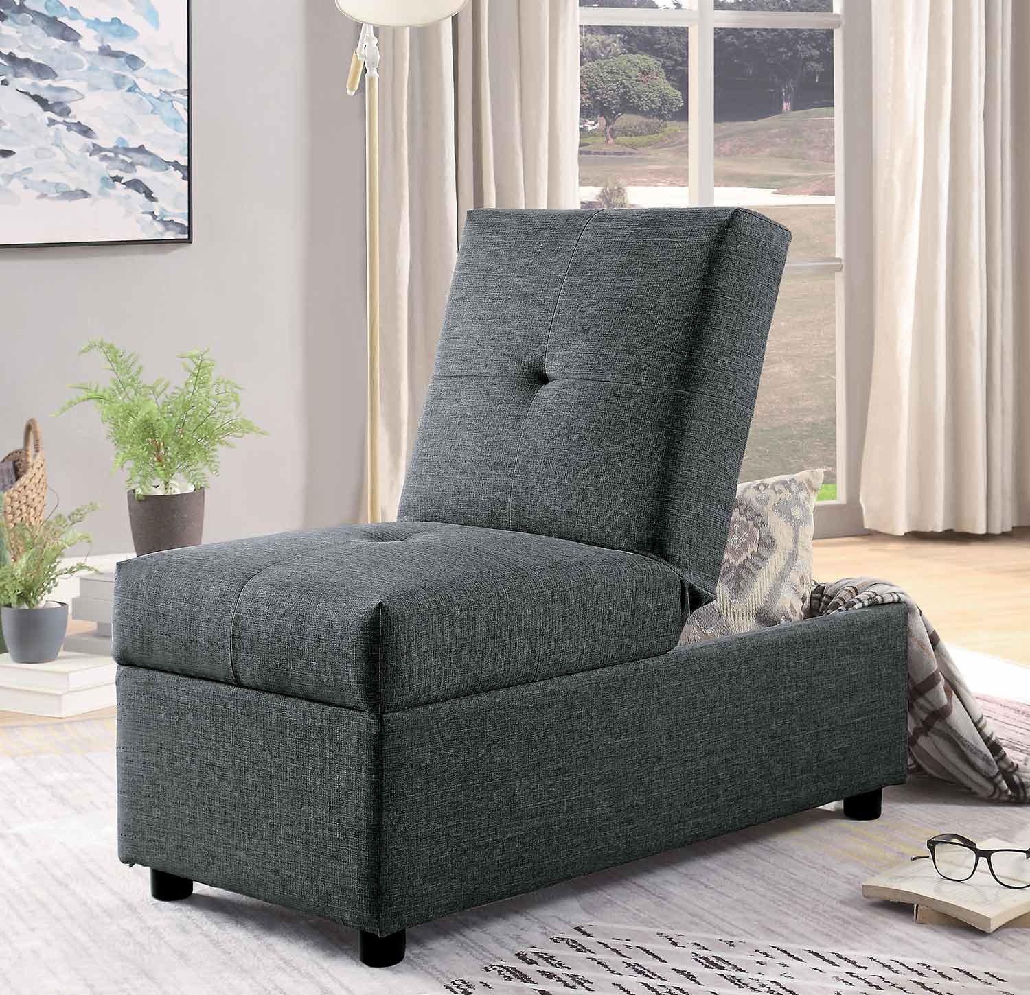 Homelegance Denby Storage Ottoman/Chair - Gray