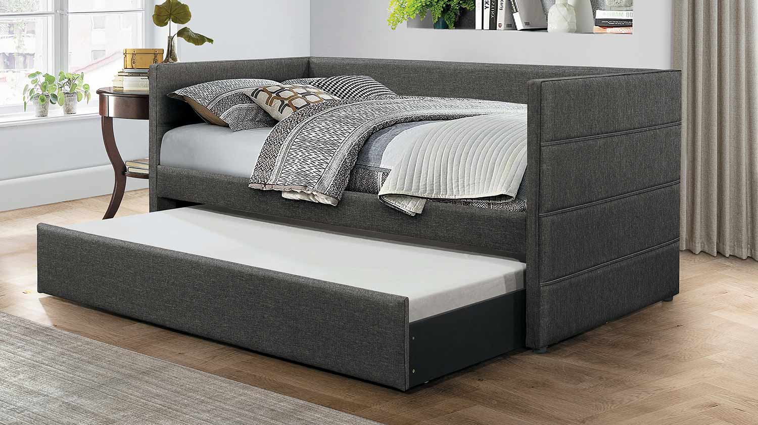 Homelegance Vining Daybed with Trundle - Dark Gray
