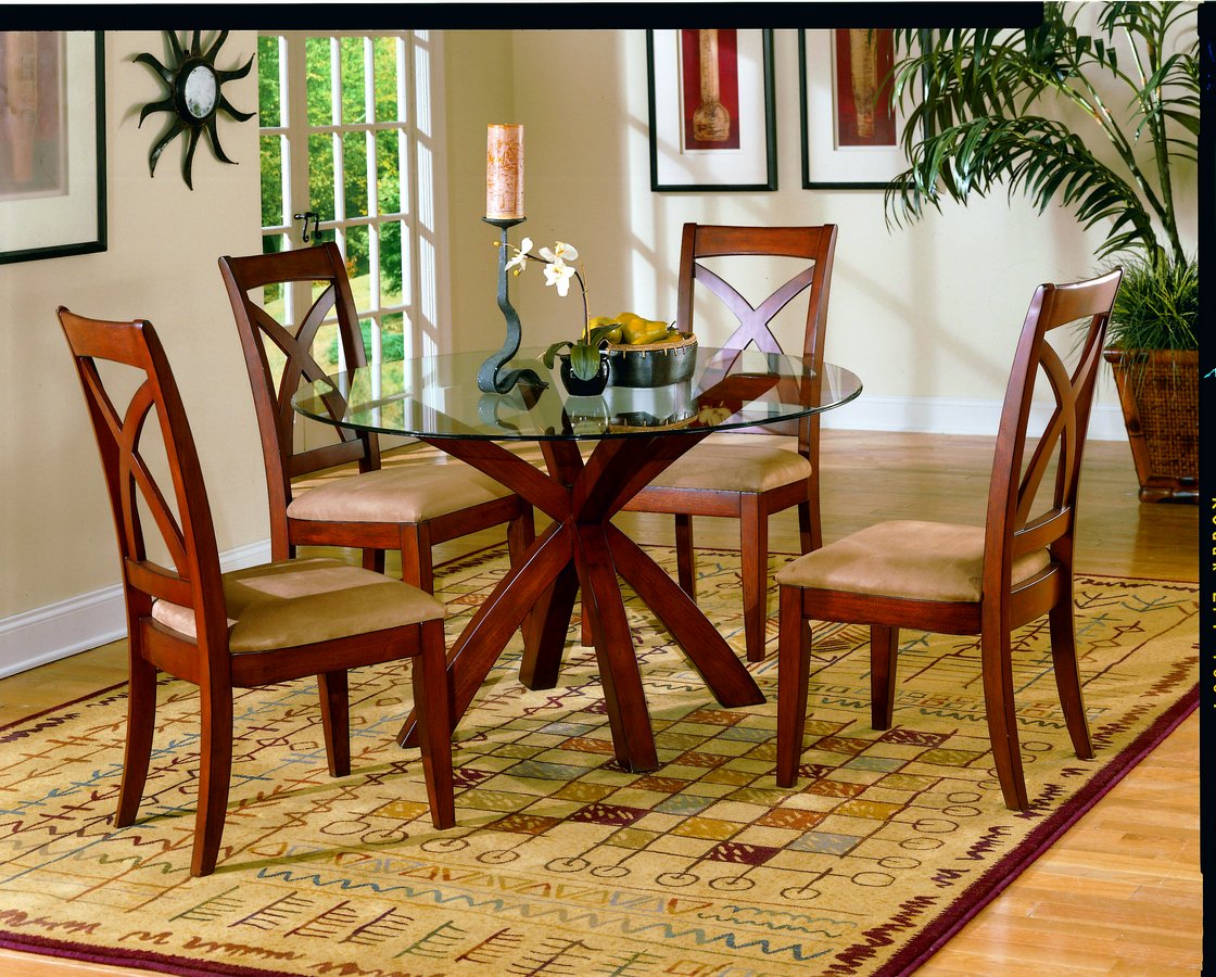 Homelegance Star Hill Round Dining Table Glass Top