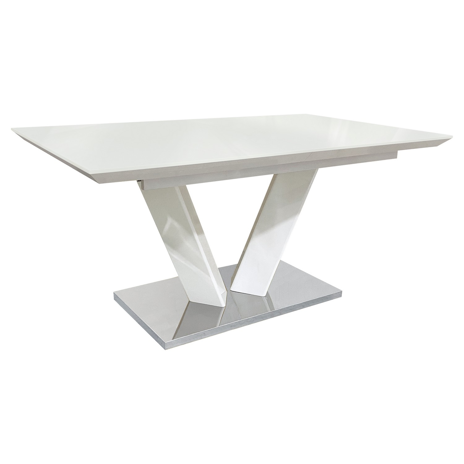 Homelegance Yannis Dining Table - High Gloss White/Chrome