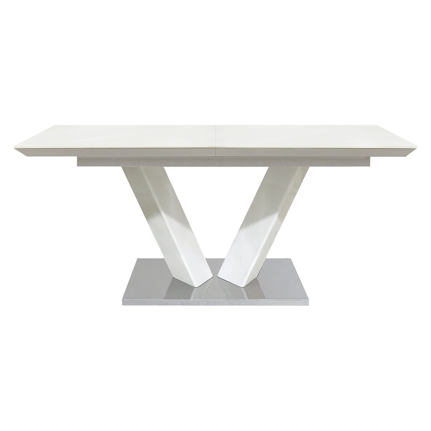 Homelegance Yannis Dining Table - High Gloss White/Chrome