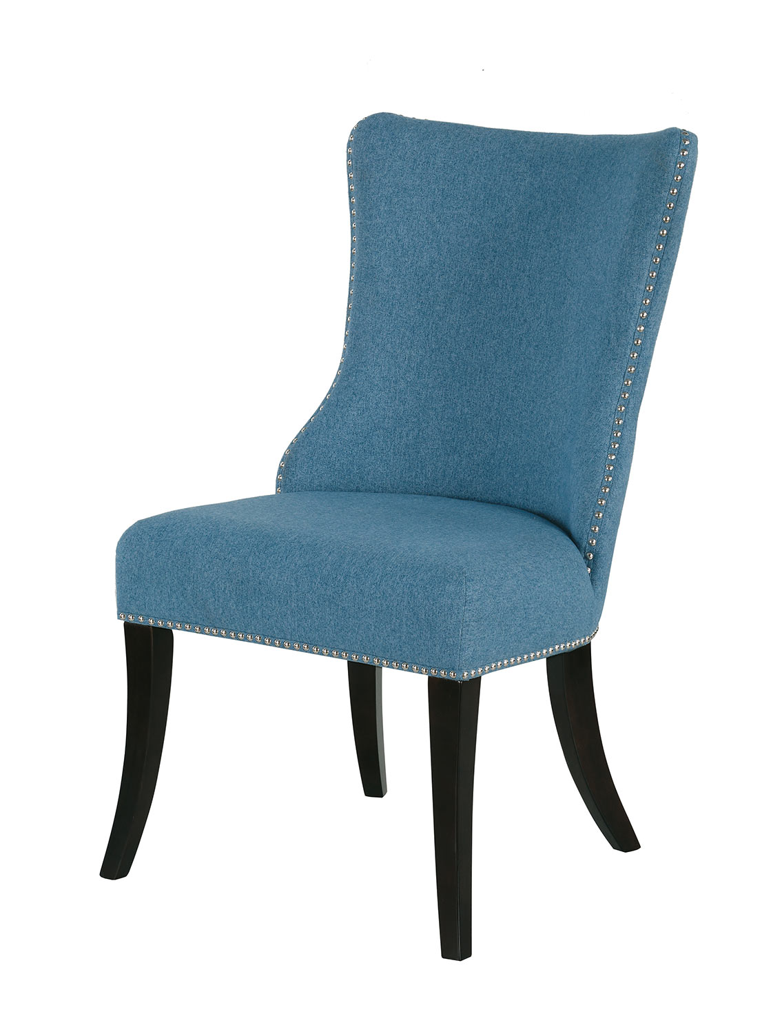 Homelegance Salema Side Chair - Blue - Dark Brown