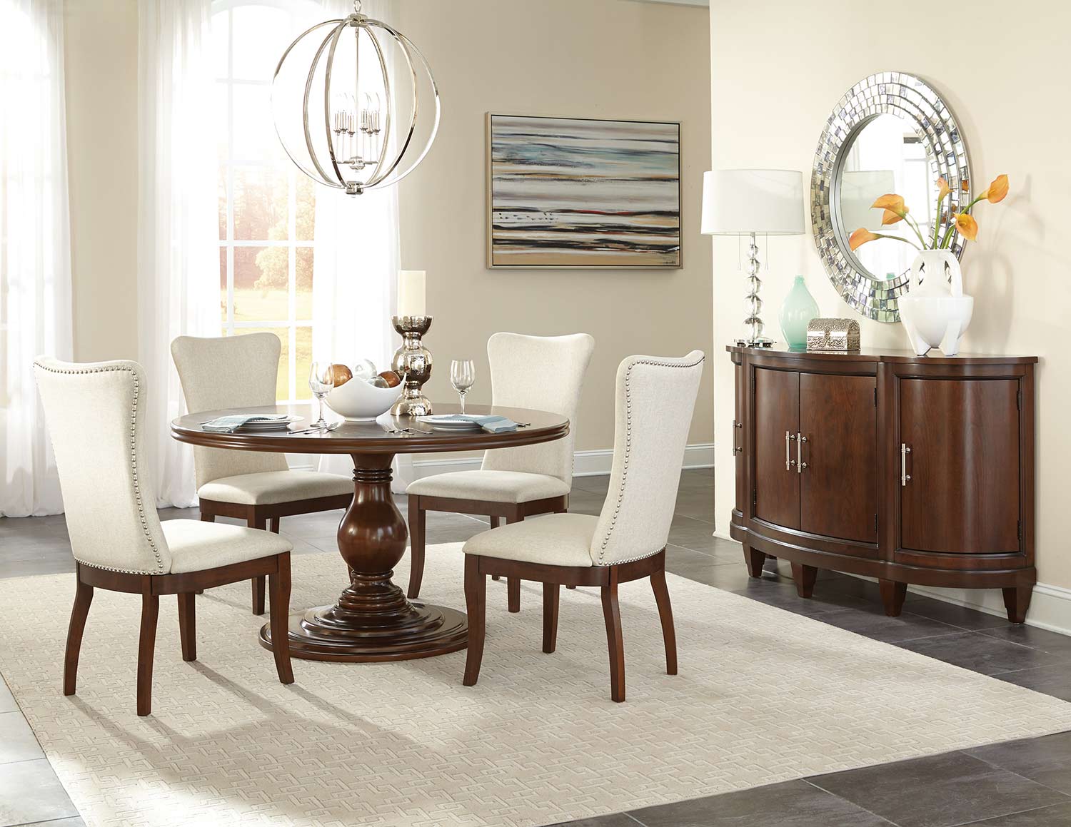 Homelegance Oratorio Round Dining Set - Cherry Homelegance Oratorio Round Dining Set - Cherry
