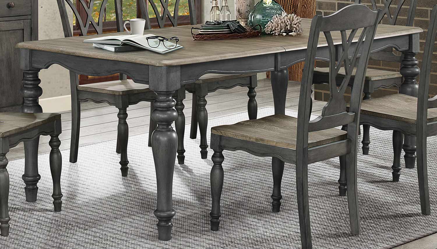 Homelegance Hyacinth Dining Table - Oak Wash and Gray