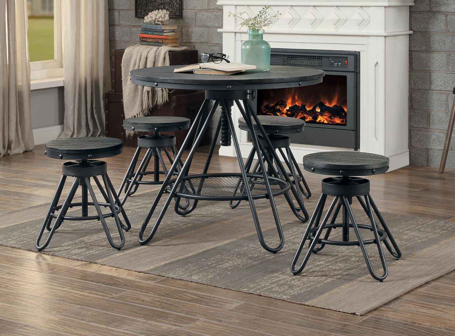 Homelegance Cirrus Adjustable Round Dining Set - Weathered Gray