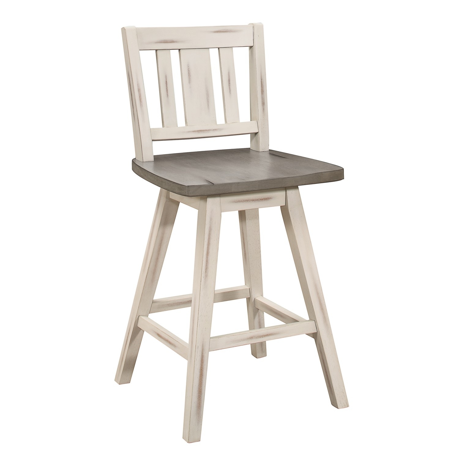 Homelegance Amsonia Swivel Counter Height Chair - Distressed Gray/White
